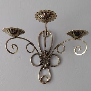 Vintage70s,80s Home Interiors metal triple sconce